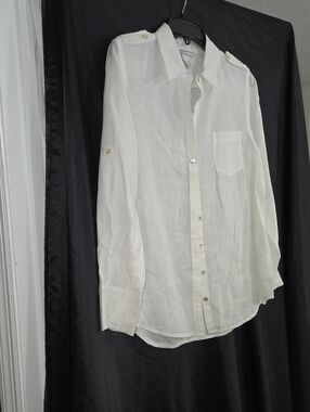 Soft Surroundings Classic White Women's Button-Up Blouse